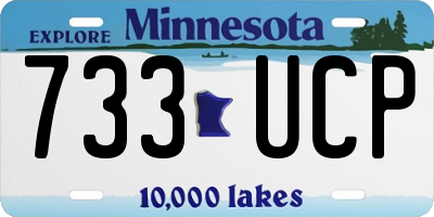 MN license plate 733UCP