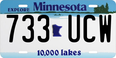 MN license plate 733UCW