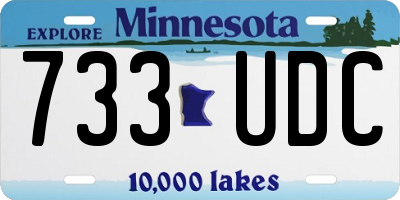 MN license plate 733UDC