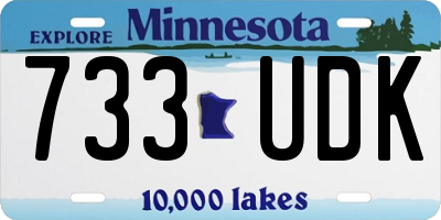 MN license plate 733UDK