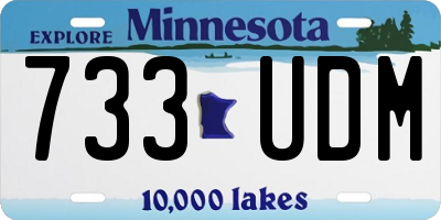 MN license plate 733UDM