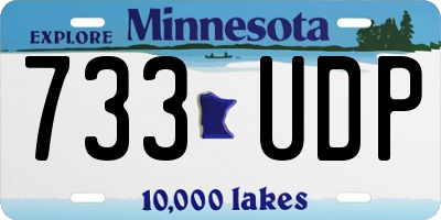 MN license plate 733UDP