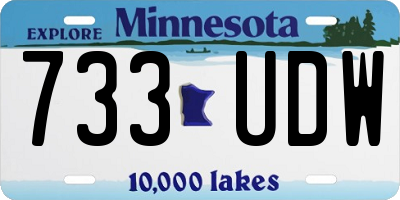 MN license plate 733UDW