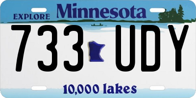 MN license plate 733UDY