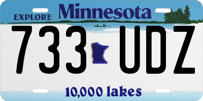 MN license plate 733UDZ