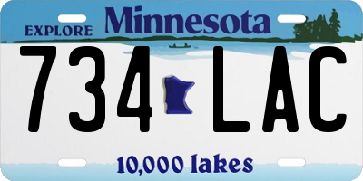 MN license plate 734LAC