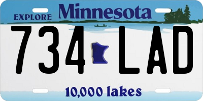 MN license plate 734LAD