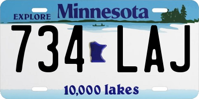 MN license plate 734LAJ