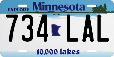 MN license plate 734LAL