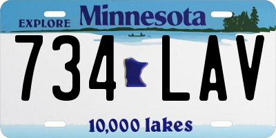 MN license plate 734LAV