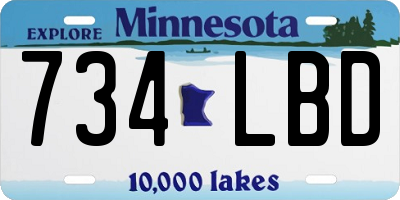 MN license plate 734LBD