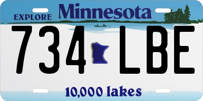 MN license plate 734LBE