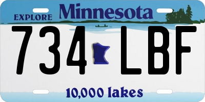 MN license plate 734LBF