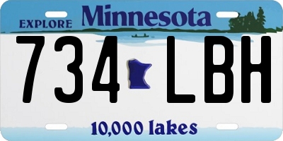 MN license plate 734LBH