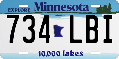 MN license plate 734LBI