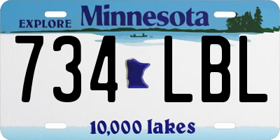 MN license plate 734LBL