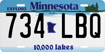 MN license plate 734LBQ