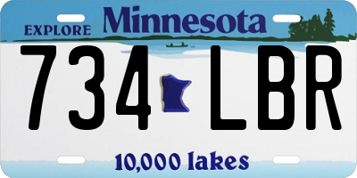MN license plate 734LBR