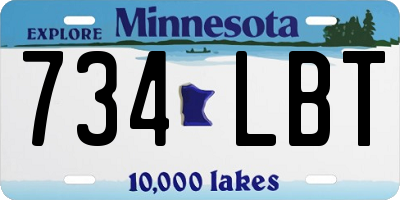 MN license plate 734LBT
