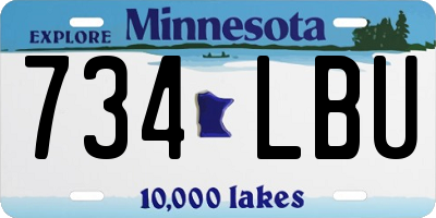MN license plate 734LBU