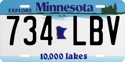 MN license plate 734LBV