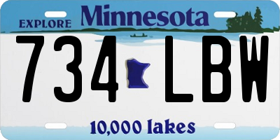 MN license plate 734LBW