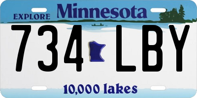 MN license plate 734LBY