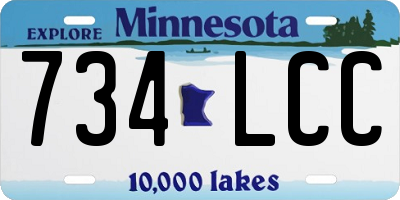 MN license plate 734LCC