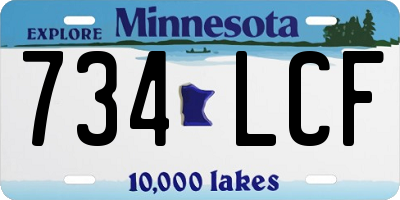 MN license plate 734LCF