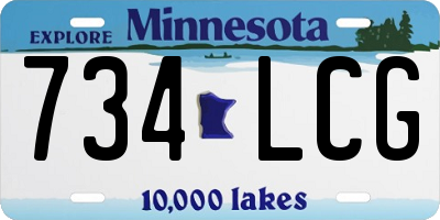 MN license plate 734LCG