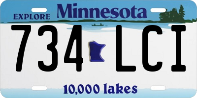 MN license plate 734LCI