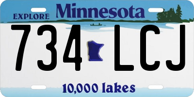 MN license plate 734LCJ