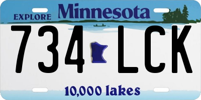 MN license plate 734LCK