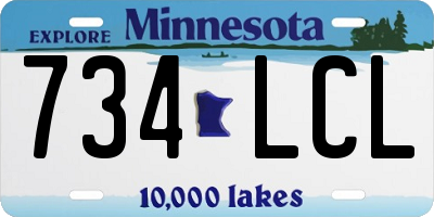 MN license plate 734LCL
