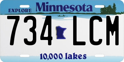 MN license plate 734LCM