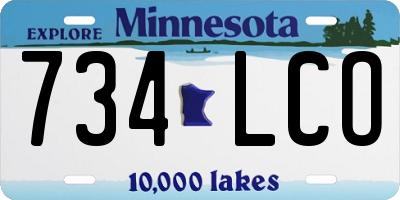 MN license plate 734LCO