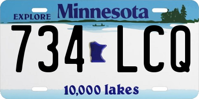 MN license plate 734LCQ