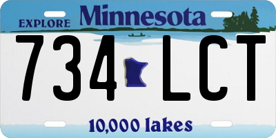 MN license plate 734LCT