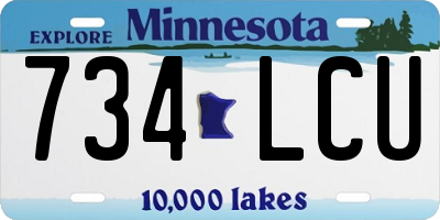 MN license plate 734LCU