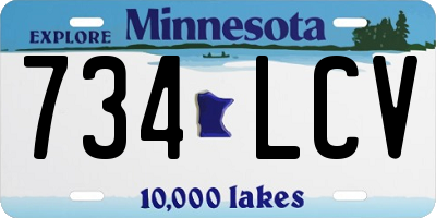 MN license plate 734LCV