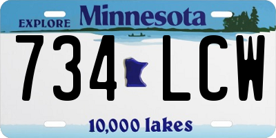 MN license plate 734LCW