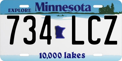 MN license plate 734LCZ