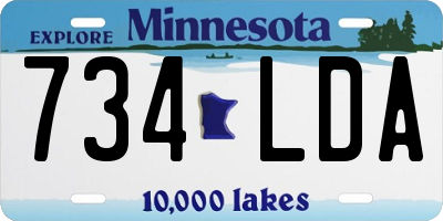 MN license plate 734LDA