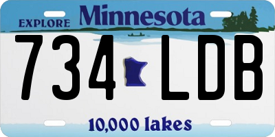 MN license plate 734LDB