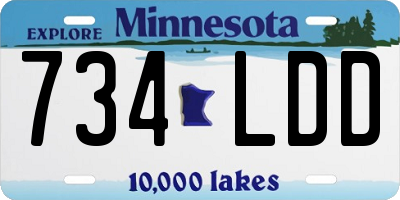 MN license plate 734LDD