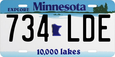 MN license plate 734LDE