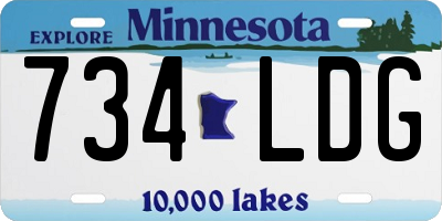 MN license plate 734LDG