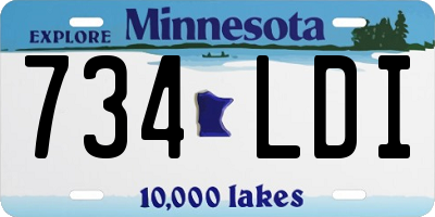 MN license plate 734LDI