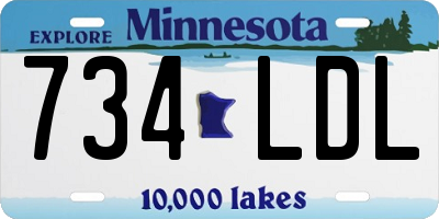 MN license plate 734LDL