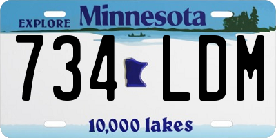 MN license plate 734LDM